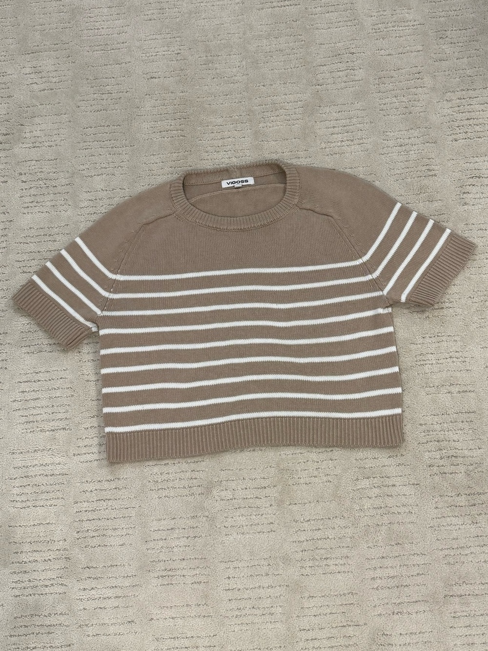 Vigoss  Striped Short-Sleeve Knit Top